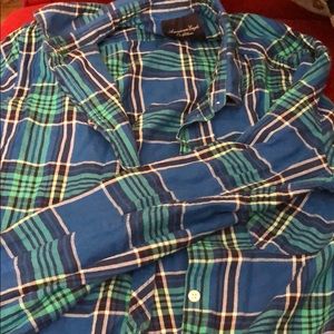 Plaid American eagle button up xl